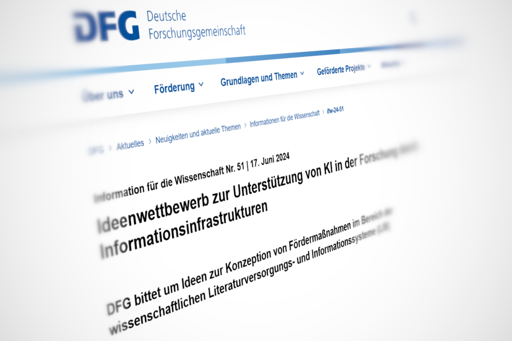 Screenshot der DFG-Webseite